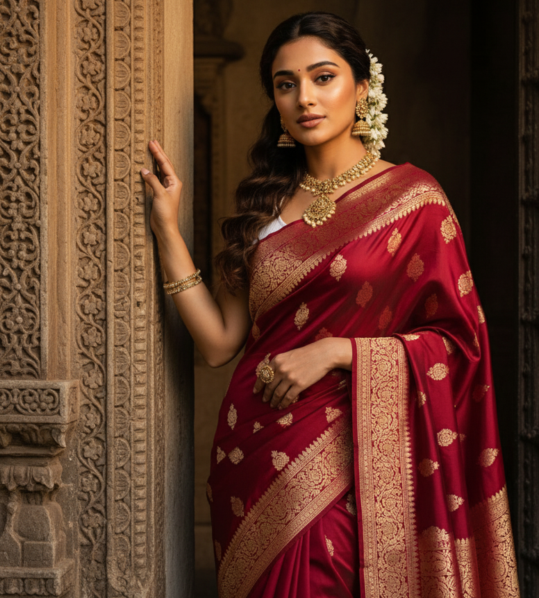 Royal Blue Saree Portrait